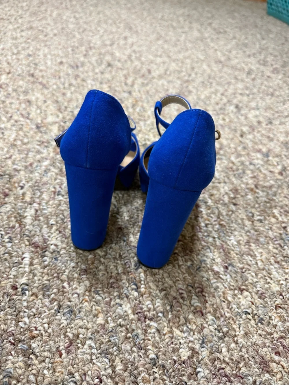 Dream Pairs Royal Blue Peep-Toe Mary Jane Heels